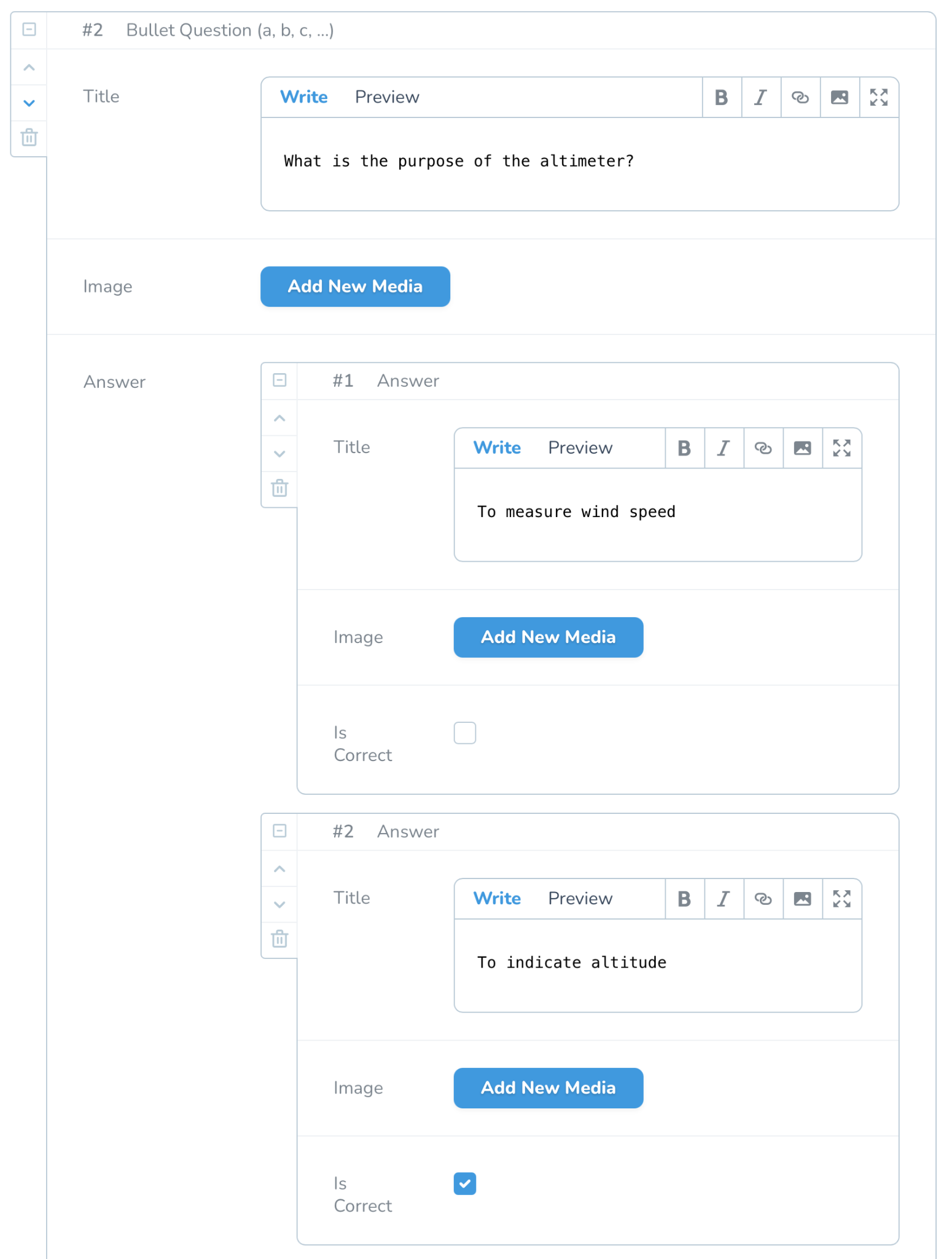 Create Exam form